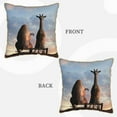 thumbnail image 3 of Kll Elephant Giraffe On A Mountain Top Sunset Decorative Throw Pillow Covers Velvet Soft For Couch Sofa Bedroom Living Room Outdoor -18"X18", 3 of 8