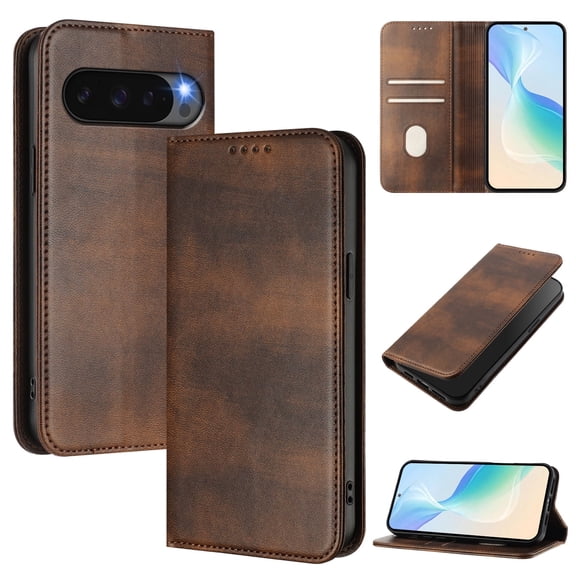 c For Google Pixel 10 9 Pro XL Case, Shockproof PU Leather Magnetic Stand Flip Wallet Case Cover with Card Holder Phone Case