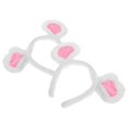 thumbnail image 4 of Mouse Ears Headband 2Pcs White Plush Adorable for Party Dress Up Headband Makeup, 4 of 5