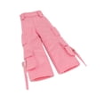thumbnail image 3 of Pantalones cargo a escala 1:12, accesorio de disfraz para muñecas de 6 pulgadas y figuras de acción femeninas. Rosa, 3 of 9