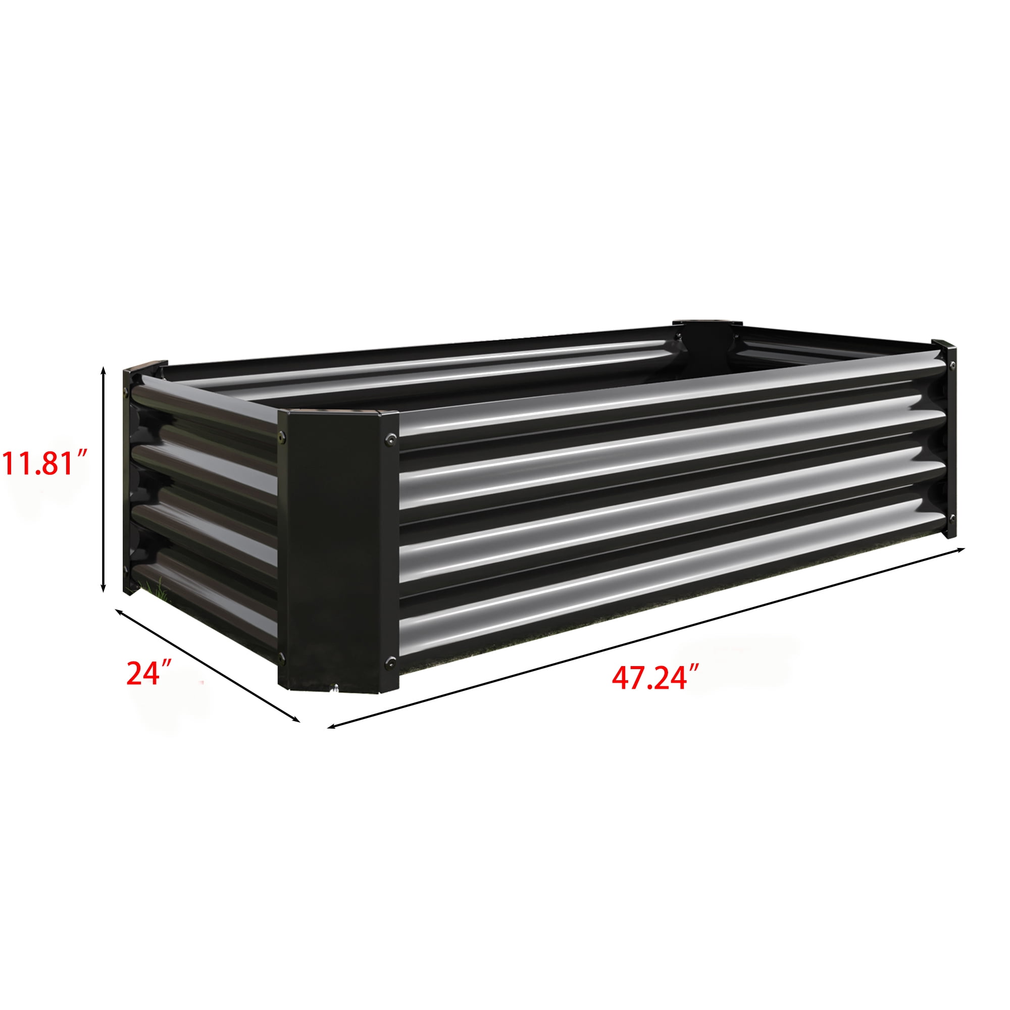 MAYEERTY 4x2x3ft Rectangle Metal Raised Garden Bed: Perfect for Flowers, Vegetables & Herbs, Black