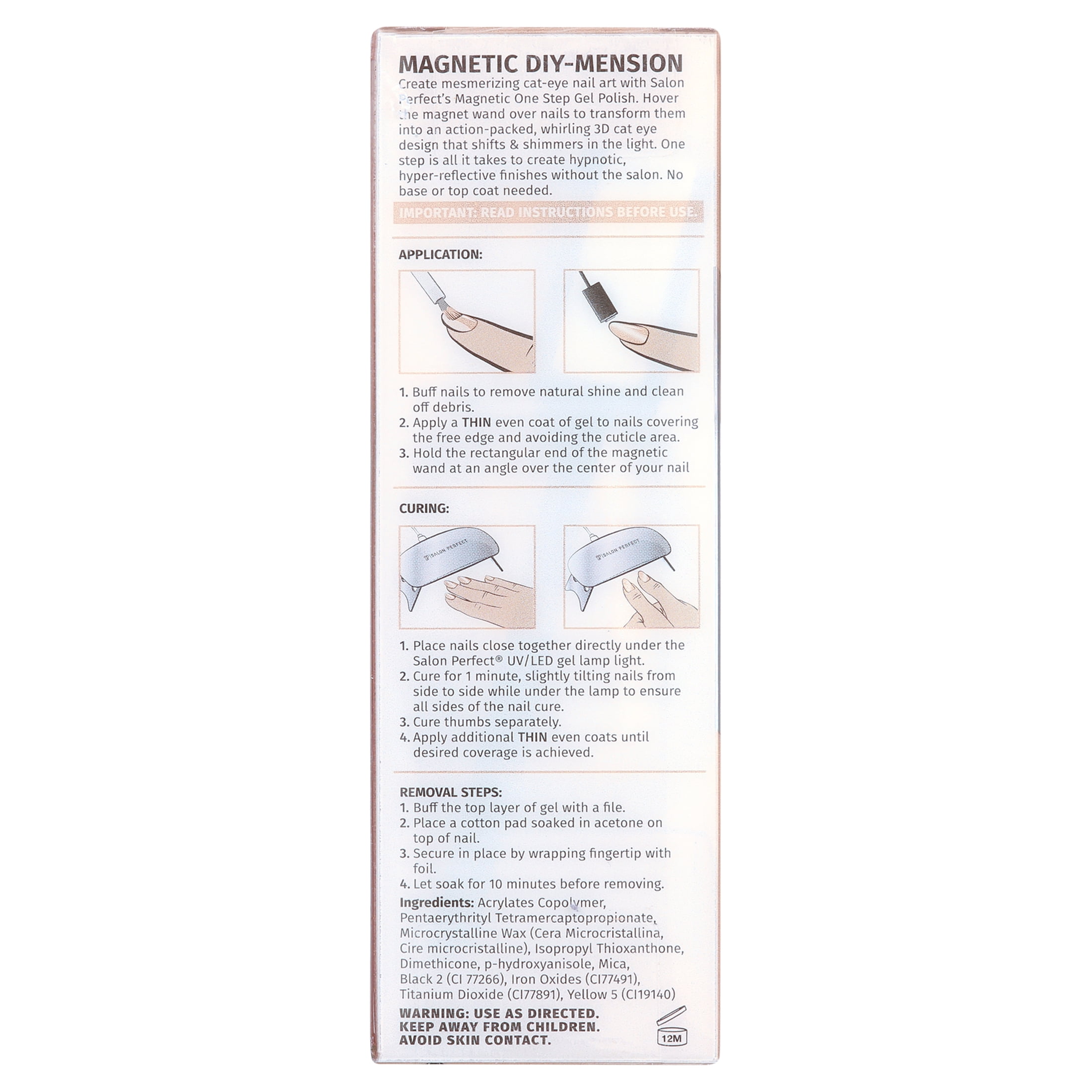 Salon Perfect Magnetic One Step Gel + Magnet Tool, Nude Silver Nail Polish, 0.5 fl oz