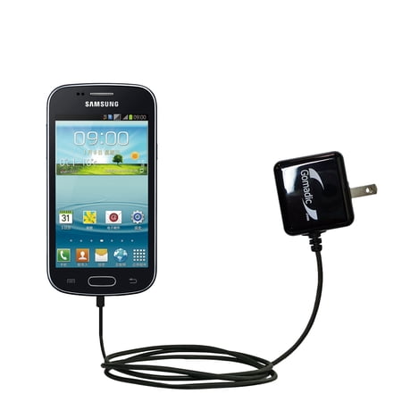 Gomadic Intelligent Compact AC Home Wall Charger suitable for the Samsung Galaxy Amp - High output power with a convenient, foldable plug design - Use