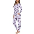 thumbnail image 2 of FOR U DESIGNS Flower Butterfly Long Sleeve Pajama Set for Women with Pockets 2 Pack Size 2XL Pjs Lightweight Lounge Set with Pockets Sleepwear Pants and Tops for Women, 2 of 6