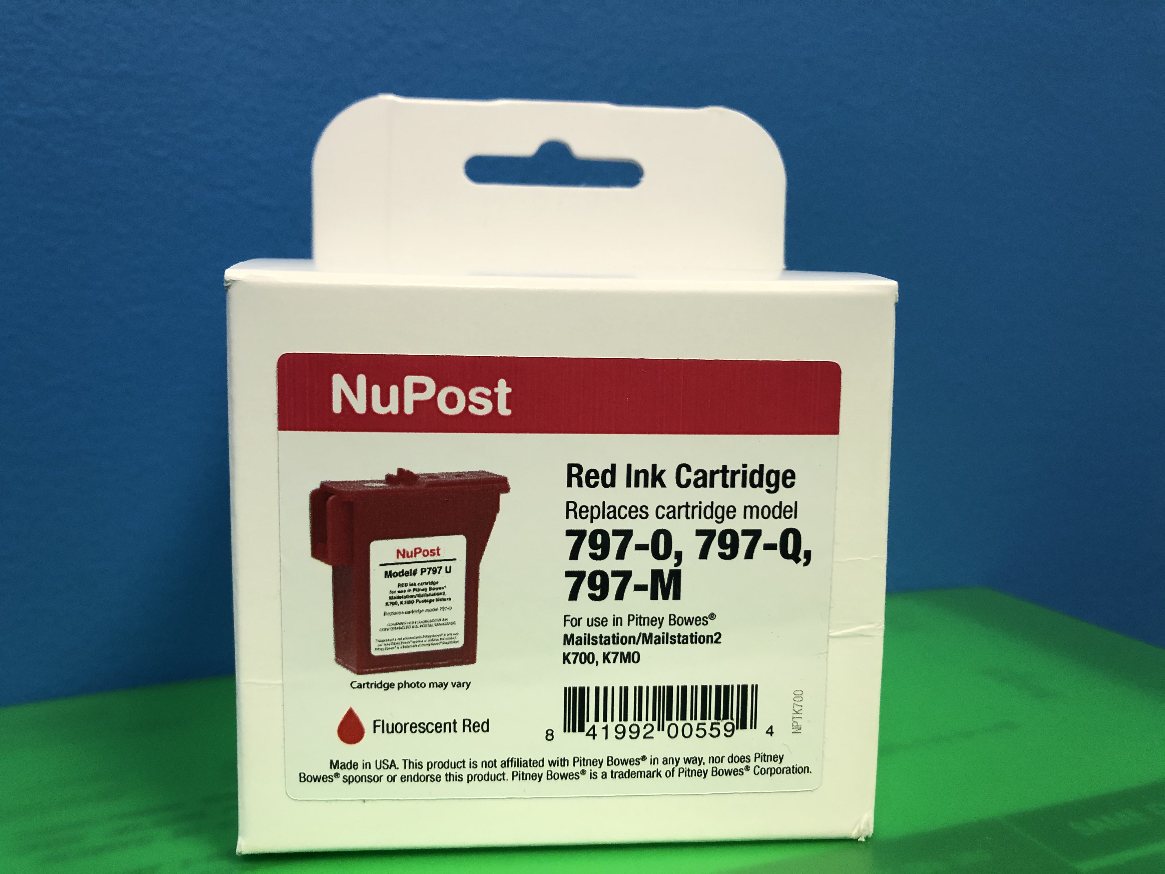 NuPost  Postage Meter  Red Cartridge for Pitney Bowes 797-0/797-Q/797-M - image 1 of 1