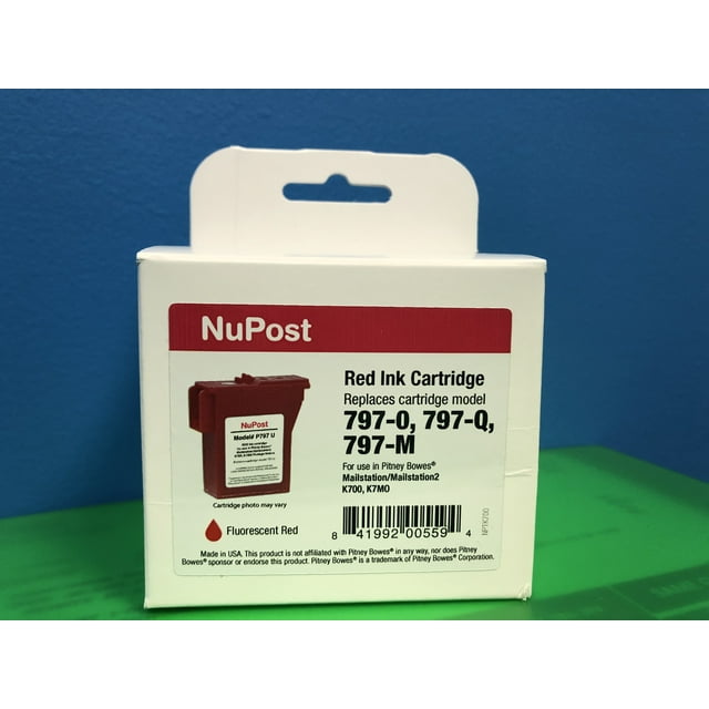 NuPost  Postage Meter  Red Cartridge for Pitney Bowes 797-0/797-Q/797-M