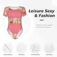 thumbnail image 6 of Uemuo Cute Cat Pattern Women's One Piece Short Sleeve Swimsuit Rash Guard Surfing Modest Quick-drying Swimsuit Beach Essentials-, 6 of 9