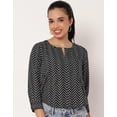 thumbnail image 2 of Moomaya Printed Short Top For Women V Neck Full Sleeve Regular Tunic Top, 2 of 8