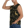 thumbnail image 3 of Balery Christmas Gold Deers1 Men's Sleeveless Muscle Shirts Workout Tank Top, Moisture Wicking, Odor Protection-XX-Large, 3 of 8