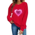 thumbnail image 6 of VKOYWKM Love Sweatshirt for Women Oversized Crew Neck Red Valentine's Day Sweatshirts Funny Letter Print Long Sleeve Pullover Spring Fashion, 6 of 6