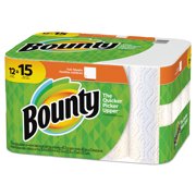 Bounty Paper Towels 2-Ply, White, 45 Sheets/Roll, 12 Rolls/Carton -PGC74697
