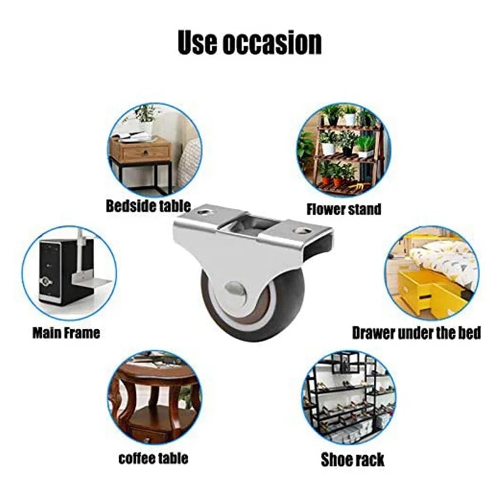 4Pcs 25mm Rubber Chair Rollers Heavy Duty Office Chair Caster Wheels For Hardwood Carpet Tile Floors Furniture Hardware ,Reliable