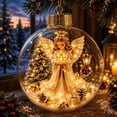 thumbnail image 3 of Glowing Christmas Tree Ornament, Christmas Diorama Ornament | Glowing Christmas Tree Ball with Warm Led Light, Light-Up Mini Holiday Scene, for Home Christmas Hanging Decoration, 1PC D, 3 of 5