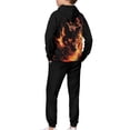thumbnail image 5 of Uorisanigo Kids Girls Boys Sweatsuit Set - 2 Piece Oversized Fire Wolf Print Hoodie Sweatshirt + Cargo Jogger Pants Kids Youth Activewear Set Fall Winter Clothing, 5 of 7
