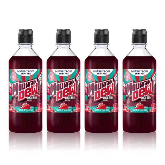 NEW sodastream Mountain Dew Code Red Zero Drink Mix, 4pk