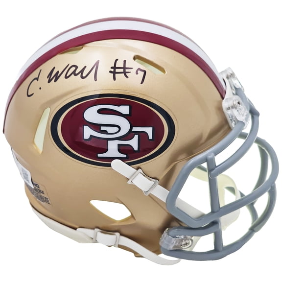 Charvarius Ward Autographed San Francisco 49ers Gold Speed Mini Helmet Beckett BAS QR 221167