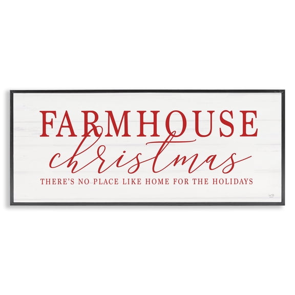 Stupell Industries Farmhouse Christmas No Place Like Home Black Framed Giclee Art, design by Lux Me Designs, 10 x 24