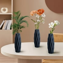 Viflosae Drop-Proof Plastic Flower Vase, Imitation Ceramic Hydroponic Vase, Living Room Decoration Plastic Vase, Unbreakable Small Mini Flower Vase for Living Room, Bookshelf, Office Home Decor