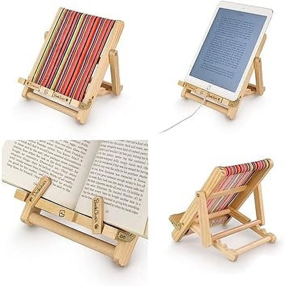 Deckchair Bookchair iPad Stand | Tablet Stand | Book Holder| Cookbook Holder | Reading Stand | Tablet and Book Rest | Fun Novelty Gift Idea for Readers, Book Lovers, Cooks | Reading Cooking at Home