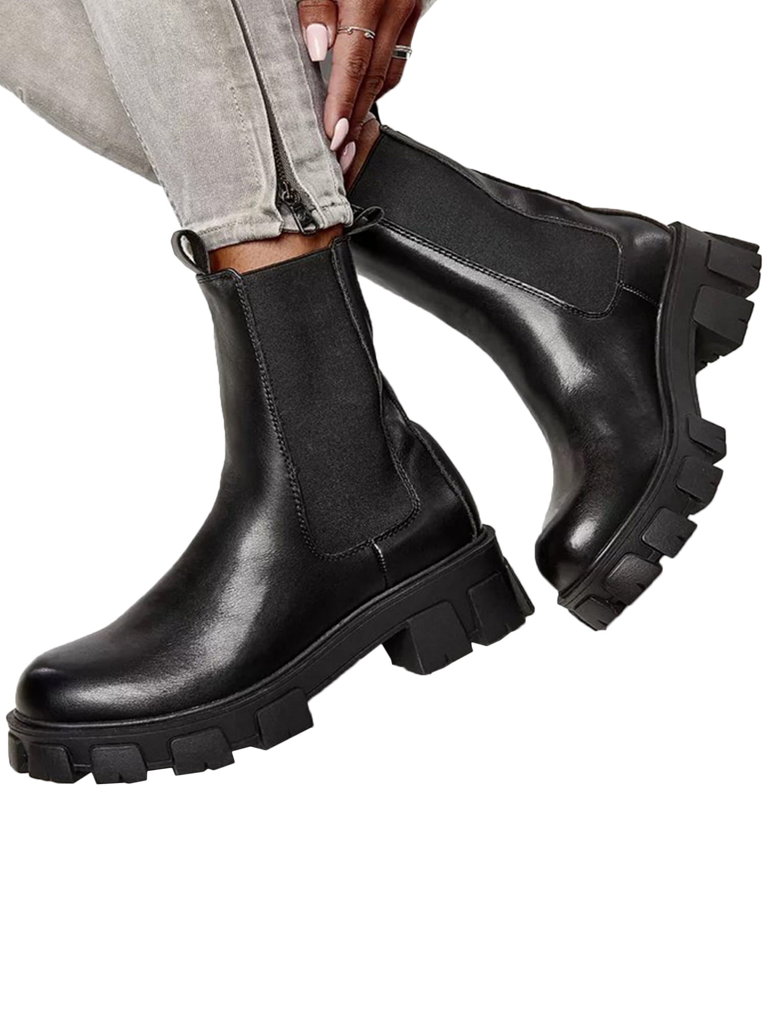 chunky platform chelsea boots