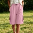 thumbnail image 6 of SHTXOZHI Womens Cargo Capris Drawstring Elastic Waisted Wide Leg Pants Casual Vacation Hiking Bottoms with Pockets, 6 of 6