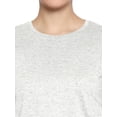 thumbnail image 5 of eloria Women's T-Shirt Round Neck Solid Color Plain Half Sleeve T-Shirt Color: White | Size: XS, 5 of 7