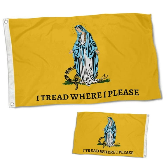 Double Sided I Tread where I Please Flag Banner with Brass Grommets 12x18 Inch