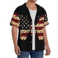 thumbnail image 2 of Gukieu Patriotic USA Butterfly Art Print Men's Short-sleeved Shirts, Button-down Pocket Shirts, T-shirts, Beach Vacation Travel Summer Clothing-Small, 2 of 5