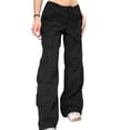 thumbnail image 1 of Minnieouse Pantalones de tubo acampanados holgados Vintage para mujer, Vaqueros únicos y frescos para ocasiones amplias y aplicables Prendas para la parte inferior del cuerpo negro METRO, 1 of 6