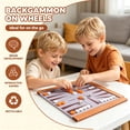 thumbnail image 2 of Multiple Game Rolls Up PU Leather Backgammon Game Mat Backgammon Chess Set In 3 Colorful Color For Indoor Outdoor Fun, 2 of 8