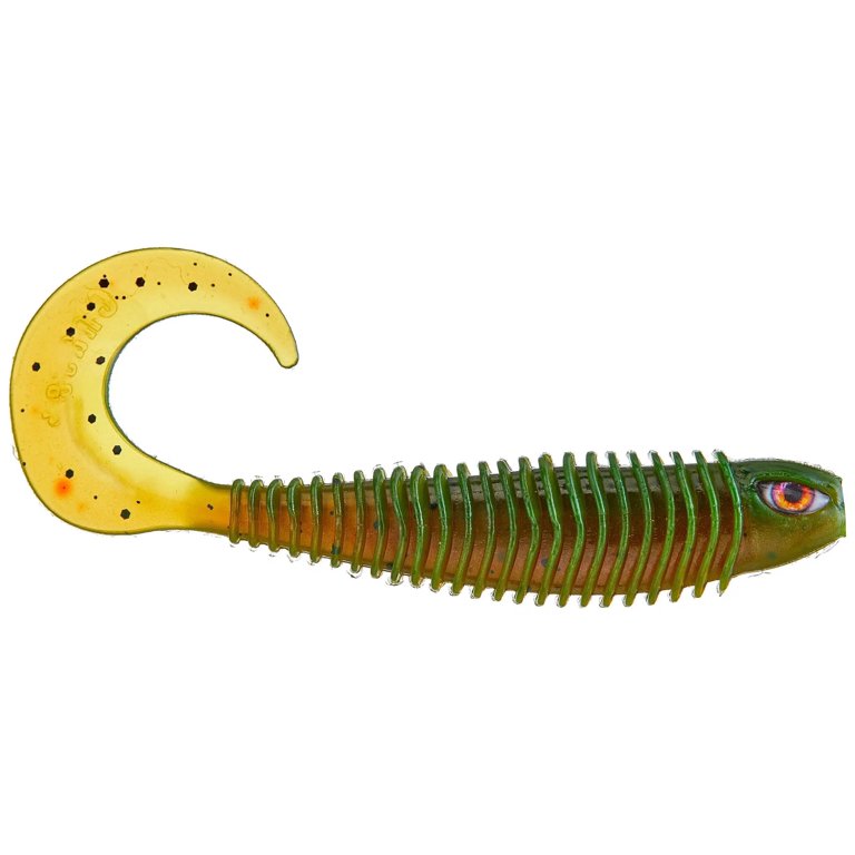 Chasebaits 3 inch Curly Tail Soft Plastic Fishing Lures - LIME TIGER