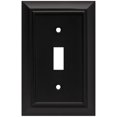 thumbnail image 1 of Architectural Single Toggle Switch Wall Plate / Switch Plate / Cover, Flat Black, Packaging May Vary, 1 of 6