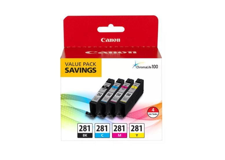 Canon CLI-281 Black, Cyan, Magenta, Yellow Value Pack, Value Pack