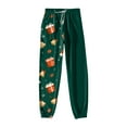 thumbnail image 4 of TTUHYWXI Christmas Pajamas Bottoms for Women Santa Claus Snowman Print Wide Leg Pj Pants with Pockets Lounge Sleepwear (Dark Green, XXL), 4 of 5