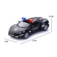 thumbnail image 4 of Modelo de coche de policía de aleación 1:36, adornos para coche de juguete infantil, coche de juguete extraíble (negro brillante, 2 unidades), 4 of 4