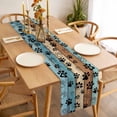 thumbnail image 3 of Light Blue Brown Table Runner - 72 Inch Long, Kitchen Dining Table Runner Dresser Scarves, Rustic Farmhouse Dog Paw Vintage Farmhouse Decor for Coffee Tables Wedding Party Banquet, 3 of 8