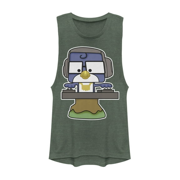 Junior's Toy Story DJ Blu-Jay Toy  Festival Muscle Graphic Tee Pine Green Heather Large