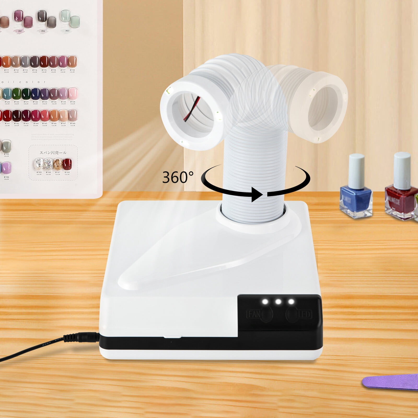 60W Dentistry Vacuum Cleaner Dental Lab Vacuum Cleaner With 3 LED Spotlights White 19*19*21cm