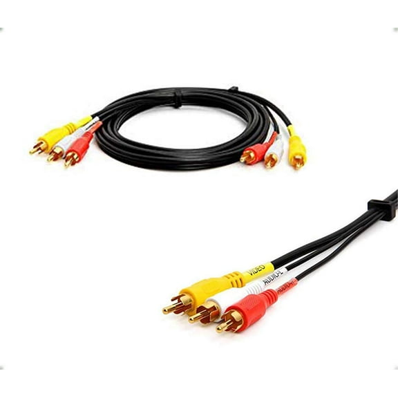 VOYZ 3 RCA Male Audio and Video Cable 6FT - 3 RCA to 3RCA Composite AV Cable Compatible with Set-Top Box, Speaker, Amplifier, DVD Player, 24K Gold Plated