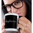 thumbnail image 2 of 3drose, Daydreamer Written in Cursive in White Lettering on Black Background., 11oz Two-tone Black Mug, 2 of 6