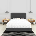 thumbnail image 3 of Boyd Sleep Sicily Upholstered Linen Tri Panel Platform Bed Frame with Headboard, Twin, Black, Foundation or Headboard NOT Required, 3 of 7