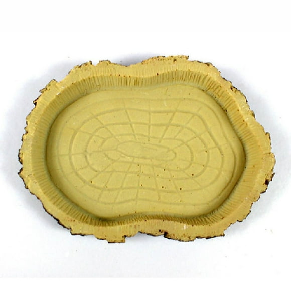 Pets Feeding Plate Reptile Feeding Bowl Vivarium Food Water Dish Resin Bowl for Turtle Gecko Snake Pet Breeding Tray 3#