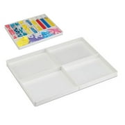 Medical Dental Cart Section Drawer Organization White Plastic Tray - 4 Section Tray