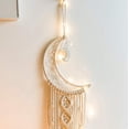thumbnail image 3 of Woven Wall Hanging Moon Dream Catcher- Boho Chic Bohemian Home Decor Wall Art Decor Beautiful Apartment Dorm Room, 3 of 5