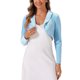 thumbnail image 1 of INSPIRAR CHIC Chaqueta de terciopelo corta de manga larga con solapa abierta para mujer L Azul claro, 1 of 6