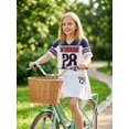 thumbnail image 5 of PureChapter Girls Clothing Sets Color Block Short Sleeve T-Shirt & Pleated Skirt 2 Piece Back to School Outfit for Kids 7-14, 5 of 8