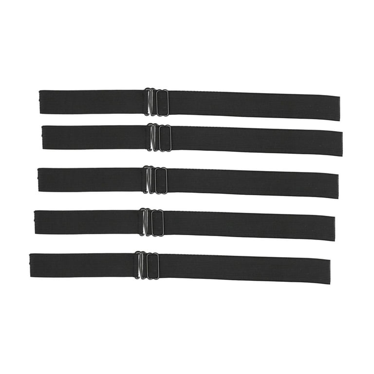 5 Pieces Black Adjustable Elastic Band Straps with Hooks for Making Closure