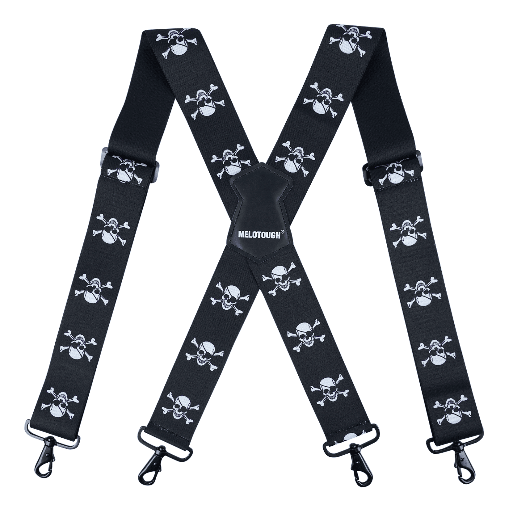 MELOTOUGH Men's Suspender 2 Inch Wide Suspenders Full Elastic X Back
