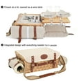 thumbnail image 6 of Multifunctional Wicker Picnic Basket Set for 4 with Blanket and Picnic Table, Insulated Picnic Set with Full Tablewares for Camping Outdoor Couples Valentine Thanks Giving Birthday, Natural, 6 of 8