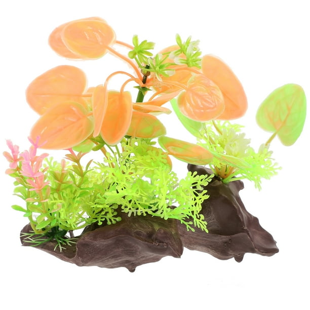 KAKOWELY Césped decorativo para pecera, planta artificial delicada, planta de acuario de escritorio, accesorio para acuario